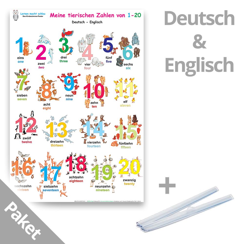 Meine Tierischen Zahlen Inkl Posterschienen Deutsch Englisch E Z Verlag Gmbh