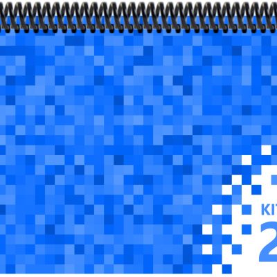 4262385946014 Kita-Tischkalender 2023/2024 Pixel blau